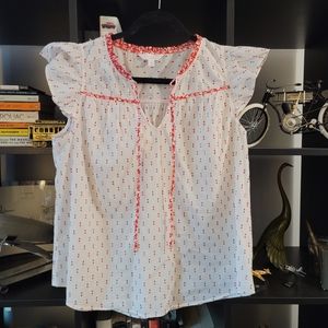 Flutter Sleeve cotton top Lauren Conrad size Med
